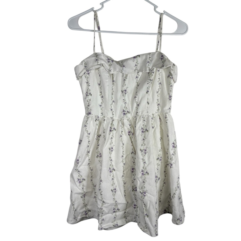Trixxi Floral Print Mini was Dress Spaghetti Straps Juniors Size Large Flowers